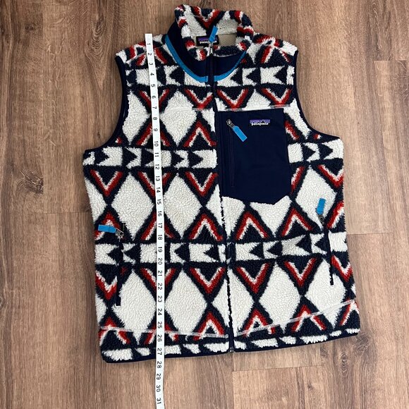 Patagonia Retro X Deep Pile Fleece Vest- Tribal Brass Hawk Sz XL - Picture 4 of 12